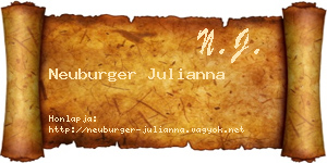 Neuburger Julianna névjegykártya